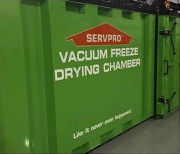 Green vacuum freeze drying chamber.